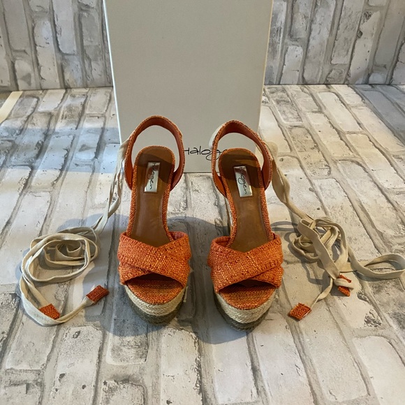 Halogen tangerine espadrilles. - Picture 1 of 5